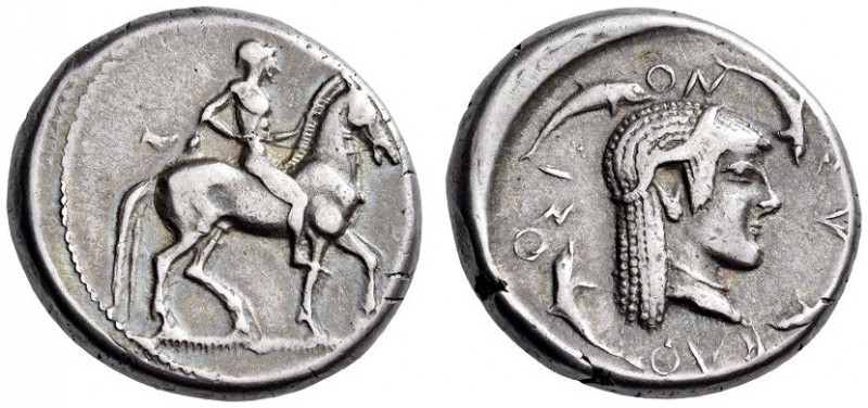 SICILY, Syracuse. 485-466 BC. Didrachm (Silver, 19mm, 8.30 g 4). Nude and bearde...