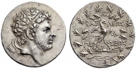 KINGS of MACEDON, Perseus, 179-168 BC. Tetradrachm (Silver, 30mm, 15.76 g 12), Pella or Amphipolis, c. 173-171 BC. Diademed head of Perseus to right. ...
