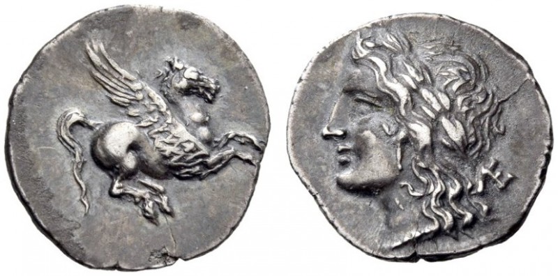 AKARNANIA, Leukas. Circa 320-280 BC. Drachm of reduced weight (Silver, 13mm, 1.6...