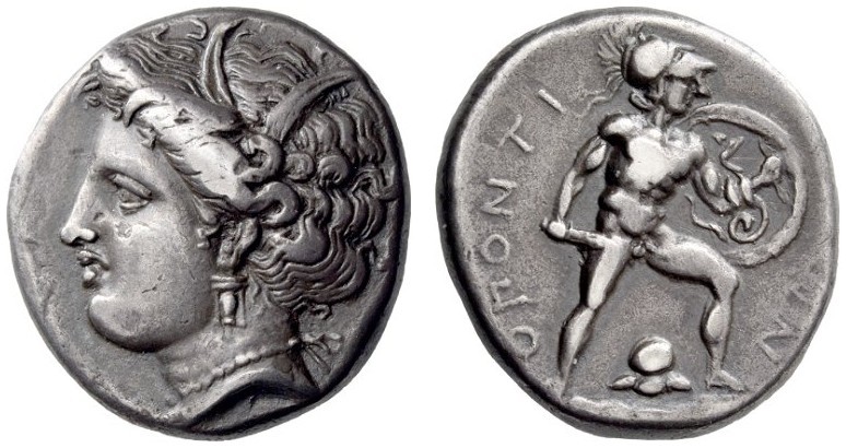 LOKRIS, Lokris Opuntii. Circa 356-338 BC. Stater (Silver, 20mm, 11.87 g 1). Head...