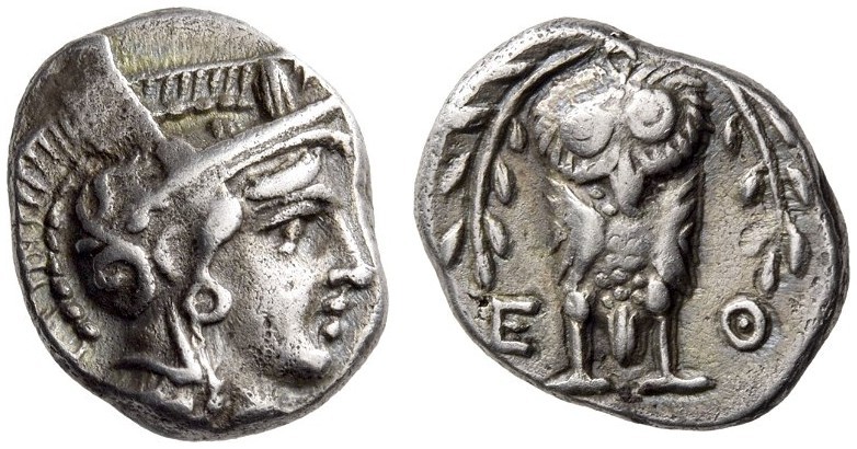 ATTICA, Athens. Circa 393-355 BC. Triobol (Silver, 12mm, 2.12 g 9). Helmeted hea...