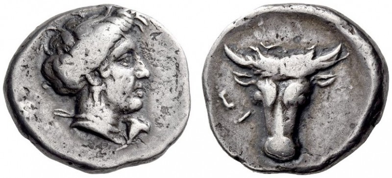 CRETE, Phaistos. Circa 300-270 BC. Drachm (Silver, 17mm, 5.76 g 1). Head of Aphr...