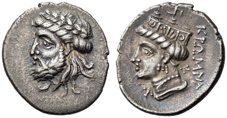 PAPHLAGONIA, Kromna. Circa 340 BC. Tetrobol (Silver, 19mm, 3.47 g 12), Persic st...