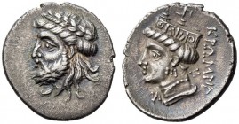 PAPHLAGONIA, Kromna. Circa 340 BC. Tetrobol (Silver, 19mm, 3.47 g 12), Persic standard. Laureate head of Zeus to left, his hair partially rolled at th...