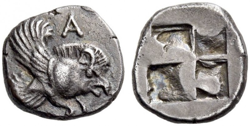 IONIA, Klazomenai. Circa 499-494 BC. Diobol (Silver, 10mm, 1.15 g). Forepart of ...