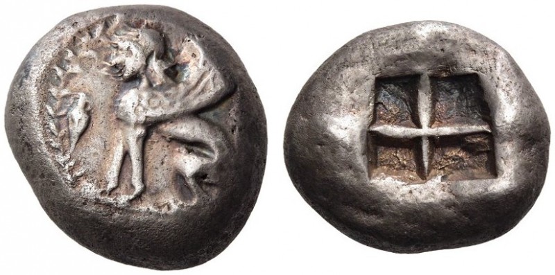 ISLANDS off IONIA, Chios. Circa 510-493 BC. Stater (Silver, 17mm, 7.87 g). Sphin...