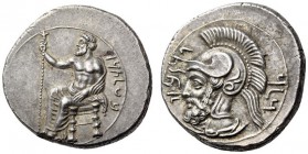 CILICIA, Tarsos. Pharnabazos, Persian military commander, 380-374/3 BC. Stater (Silver, 24mm, 10.78 g 23), c. 380-379. BLTRZ Baaltars seated left on b...