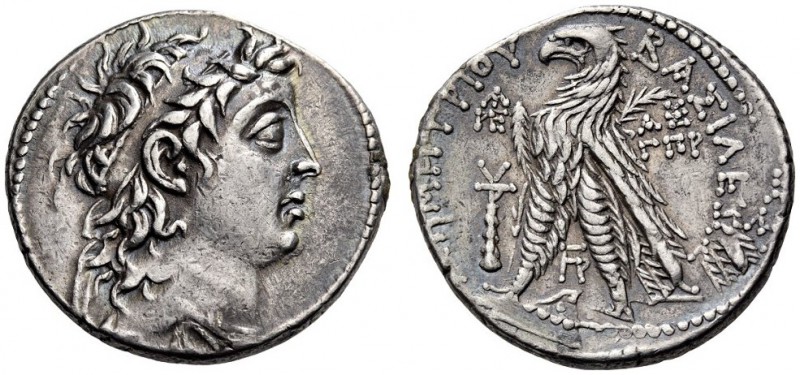 SELEUKID KINGS, Demetrios II Nikator, Second reign, 129-126/5 BC. Tetradrachm (S...