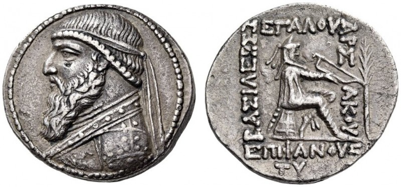 KINGS of PARTHIA, Mithradates II, 121-91 BC. Tetradrachm (Silver, 28mm, 14.78 g ...