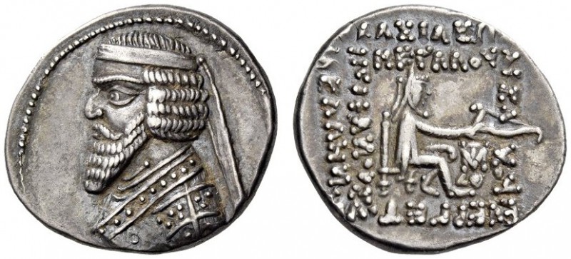 KINGS of PARTHIA, Phraates III, Circa 70/69-58/7 BC. Drachm (Silver, 20mm, 4.16 ...