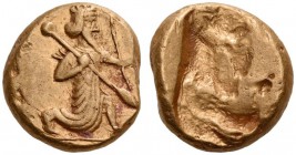 PERSIA, Achaemenid Empire. Time of Xerxes II to Artaxerxes II, Circa 420-375 BC. Daric (Gold, 16mm, 8.39 g), Sardes. Persian king moving to right, cro...