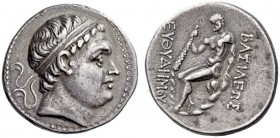 BAKTRIA, Greco-Baktrian Kingdom. Euthydemos I, Circa 225-200 BC. Tetradrachm (Silver, 29mm, 16.30 g 12). Diademed head of Euthydemos I to right. Rev. ...