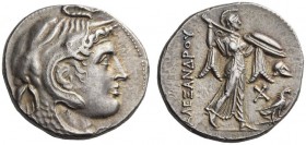 PTOLEMAIC KINGS of EGYPT, Ptolemy I Soter, as satrap, 323-305 BC. Tetradrachm (Silver, 28mm, 15.82 g 12), signed by D..., Alexandria, 311/310-305. Hea...