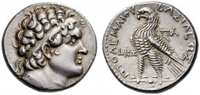 PTOLEMAIC KINGS of EGYPT, Ptolemy VI Philometor, first reign, 180-164 BC. Tetradrachm (Silver, 25mm, 14.31 g 12), Alexandria, year 27 = 155/154. Diade...