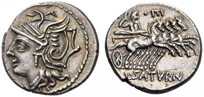 L. Appuleius Saturninus, 104 BC. Denarius (Silver, 18mm, 3.88 g 7), Rome. Helmet...