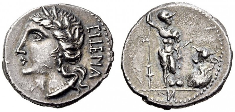 The Social War: coinage of the Marsic Confederation, 90-88 BC. Denarius (Silver,...