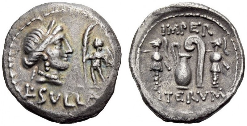 L. Cornelius Sulla Felix, 84-83 BC. Denarius (Silver, 20mm, 3.82 g 1), mint movi...