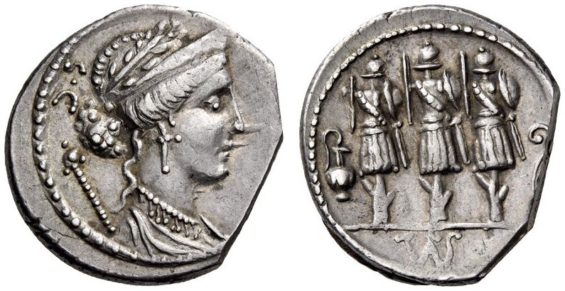 Faustus Cornelius Sulla, 56 BC. Denarius (Silver, 18mm, 3.74 g 5), Rome. Diademe...