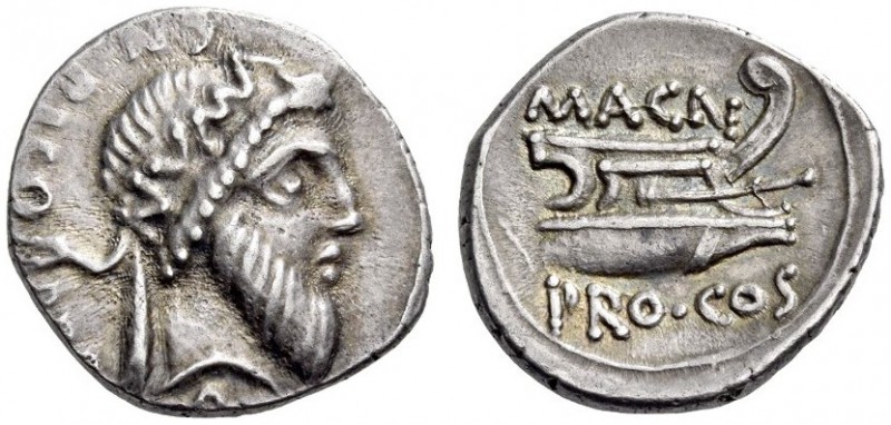Cnaeus Pompeius Magnus (Pompey the Great), 48 BC. Denarius (Silver, 17mm, 3.89 g...