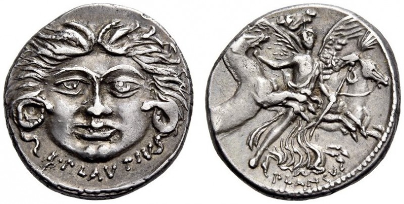 L. Plautius Plancus, 47 BC. Denarius (Silver, 18mm, 3.89 g 11), Rome. L PLAVTIVS...