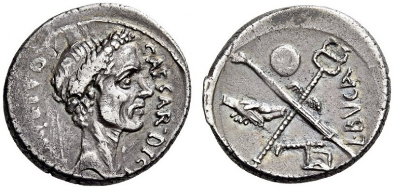 Julius Caesar, first half of March, 44 BC. Denarius (Silver, 16mm, 3.80 g 5), wi...