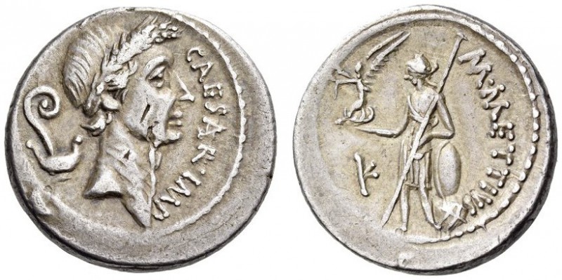 Julius Caesar, late March 44 BC. Denarius (Silver, 18mm, 3.90 g 12), with M. Met...