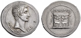 Augustus, 27 BC-AD 14. Cistophorus (Silver, 28mm, 12.04 g 1), Ephesos, c. 25 BC. IMP CAESAR Bare head of Augustus to right. Rev. AVGVSTVS Garlanded an...