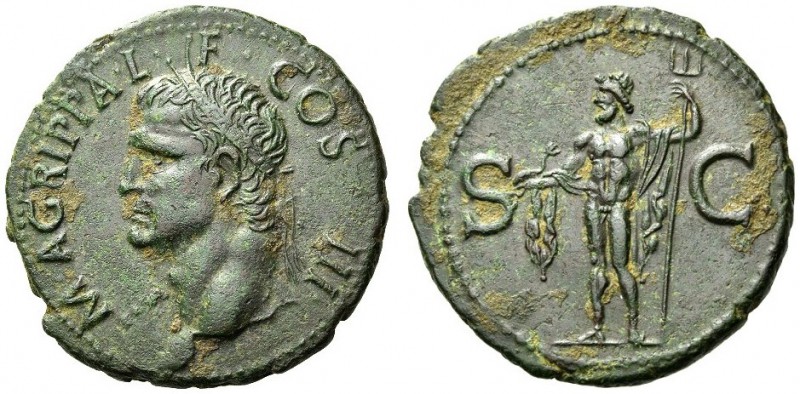Agrippa, Lieutenant of Augustus, 38 BC-AD 12. As (Copper, 29mm, 11.40 g 6), stru...