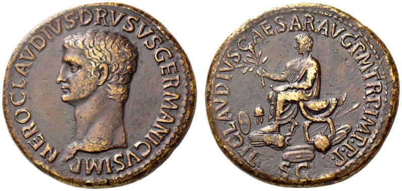 Nero Claudius Drusus, died 9 BC. Sestertius (Orichalcum, 35mm, 29.70 g 6), struc...