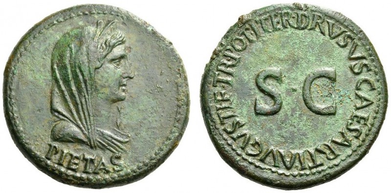 Drusus, Caesar, 19-23. Dupondius (Orichalcum, 27mm, 14.22 g 1), struck under Tib...