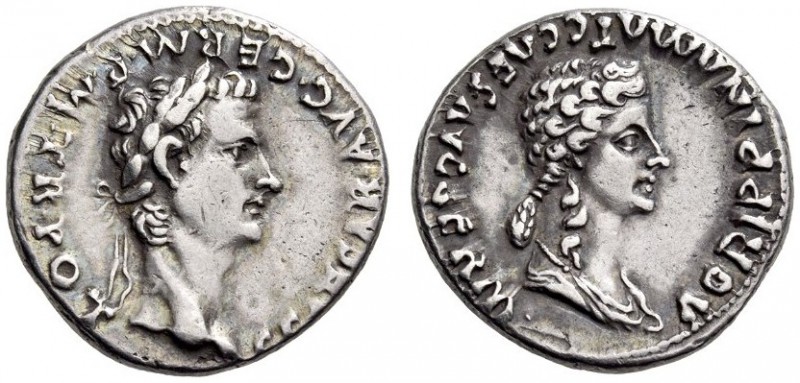 Gaius (Caligula), 37-41. Denarius (Silver, 18mm, 3.73 g 12), with Agrippina Seni...