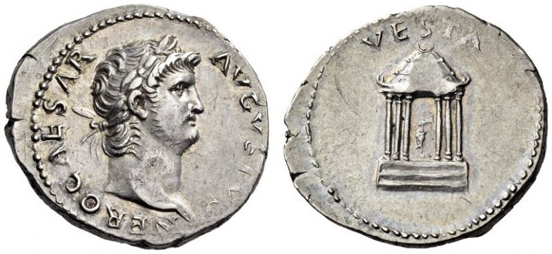 Nero, 54-68. Denarius (Silver, 19mm, 3.45 g 6), Rome, 65-66. NERO CAESAR AVGVSTV...
