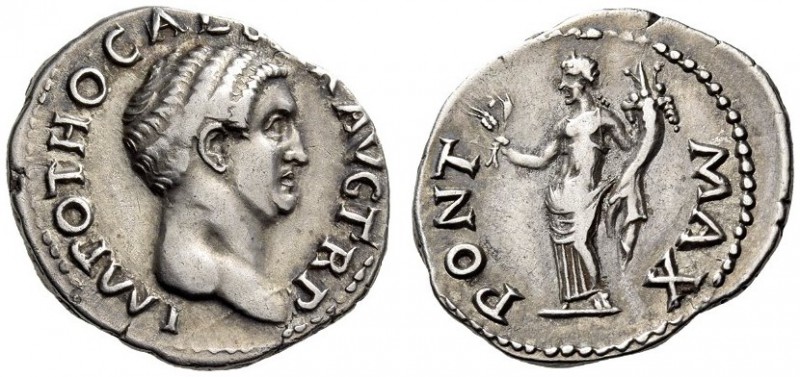 Otho, 69. Denarius (Silver, 19mm, 3.47 g 6), Rome, 9 March - mid April 69. IMP O...