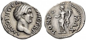 Otho, 69. Denarius (Silver, 19mm, 3.47 g 6), Rome, 9 March - mid April 69. IMP OTHO CAESAR AVG TR P Bare head of Otho to right. Rev. PONT MAX Ceres st...