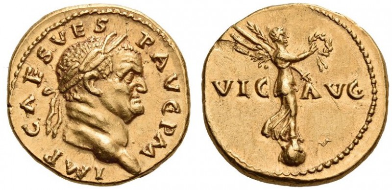 Vespasian, 69-79. Aureus (Gold, 19mm, 7.34 g 6), Rome, July-December 71. IMP CAE...