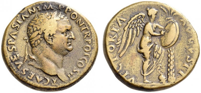 Titus, as Caesar, 69-79. Sestertius (Orichalcum, 31mm, 27.45 g 6), Rome, 72. T C...