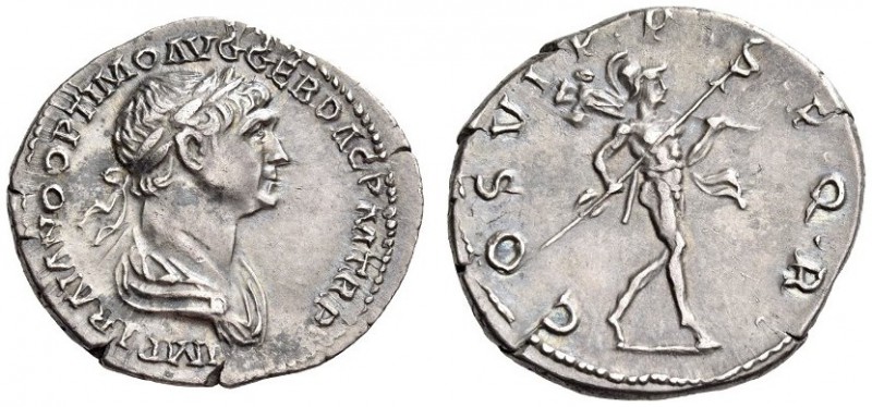 Trajan, 98-117. Denarius (Silver, 20mm, 3.22 g 7), Rome, 114. IMP TRAIANO OPTIMO...