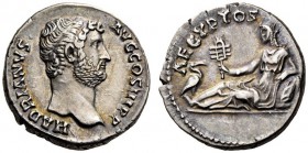 Hadrian, 117-138. Denarius (Silver, 17mm, 3.42 g 7), Rome, c. 136. HADRIANVS AVG COS III P P Bare head of Hadrian to right. Rev. AEGYPTOS The personif...