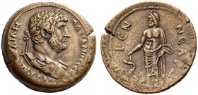 Hadrian, 117-138. Alexandria. Drachm (Silver, 33mm, 26.37 g 12), year 19 = 134/135. ΑΥΤ ΚΑΙC ΤΡΑΙΑΝ ΑΔΡΙΑΝΟC CΕΒ Laureate, draped and cuirassed bust o...