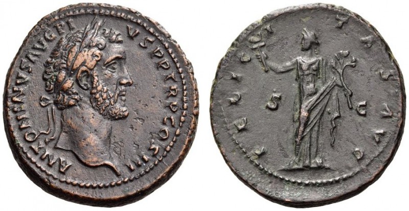 Antoninus Pius, 138-161. As (Copper, 28mm, 12.31 g 12), Rome, 142. ANTONINVS AVG...