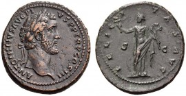 Antoninus Pius, 138-161. As (Copper, 28mm, 12.31 g 12), Rome, 142. ANTONINVS AVG PIVS P P TR P COS III Laureate head of Antoninus Pius to right. Rev. ...