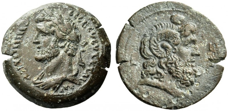 Antoninus Pius, 138-161. Egypt. Drachm (Bronze, 34mm, 28.15 g 12), year 18 = 154...