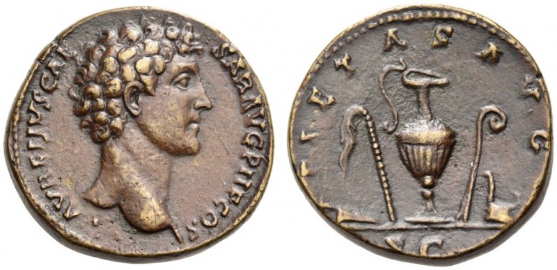 Marcus Aurelius, as Caesar, 139-161. Sestertius (Orichalcum, 30mm, 23.34 g 11), ...