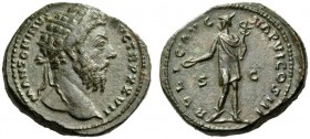Marcus Aurelius, 161-180. Dupondius (Orichalcum, 26mm, 13.81 g 6), Rome, December 172 - December 173. M ANTONINVS AVG TR P XXVII Radiate head of Marcu...