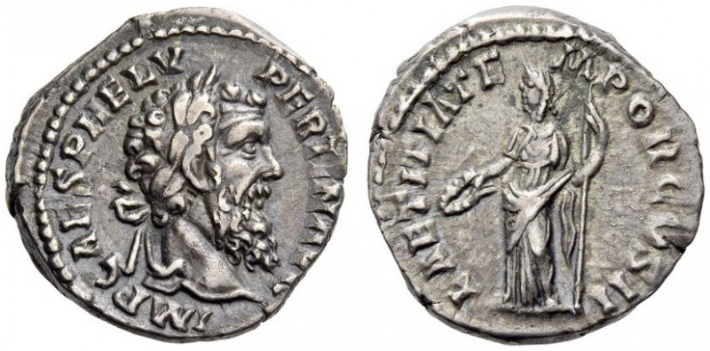 Pertinax, 193. Denarius (Silver, 17mm, 3.25 g 12), Rome. IMP CAES P HELV PERTIN ...