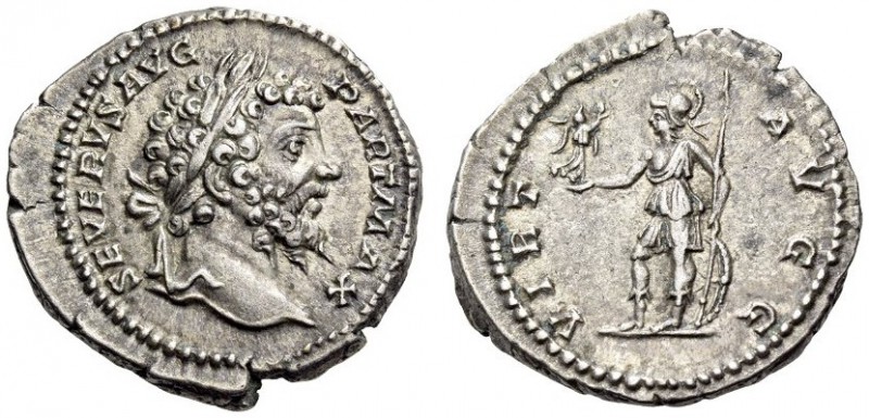 Septimius Severus, 193-211. Denarius (Silver, 19mm, 3.48 g 6), Rome, 200-201. SE...