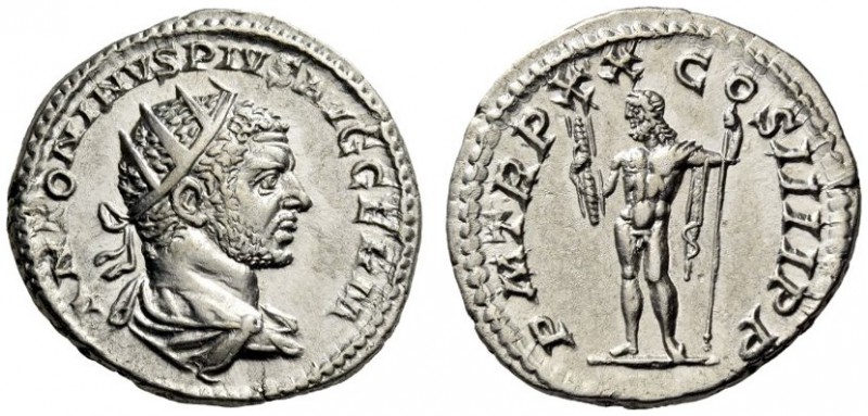Caracalla, 198-217. Antoninianus (Silver, 22mm, 5.23 g 12), Rome, 217. ANTONINVS...