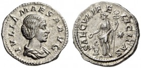 Julia Maesa, Augusta, 218-224/5, grandmother of Elagabalus and Severus Alexander. Denarius (Silver, 18mm, 2.98 g 12), Rome, 220-222. IVLIA MAESA AVG D...