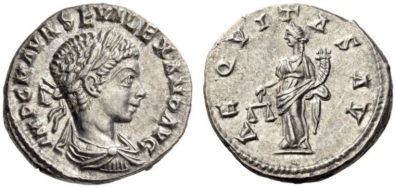 Severus Alexander, 222-235. Denarius (Silver, 18mm, 3.07 g 6), Antioch, 222. IMP...