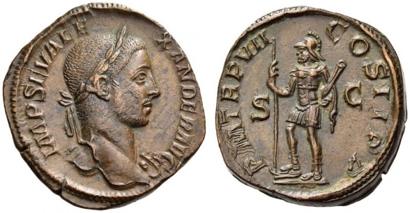 Severus Alexander, 222-235. Sestertius (Orichalcum, 30mm, 22.28 g 1), Rome, 228....